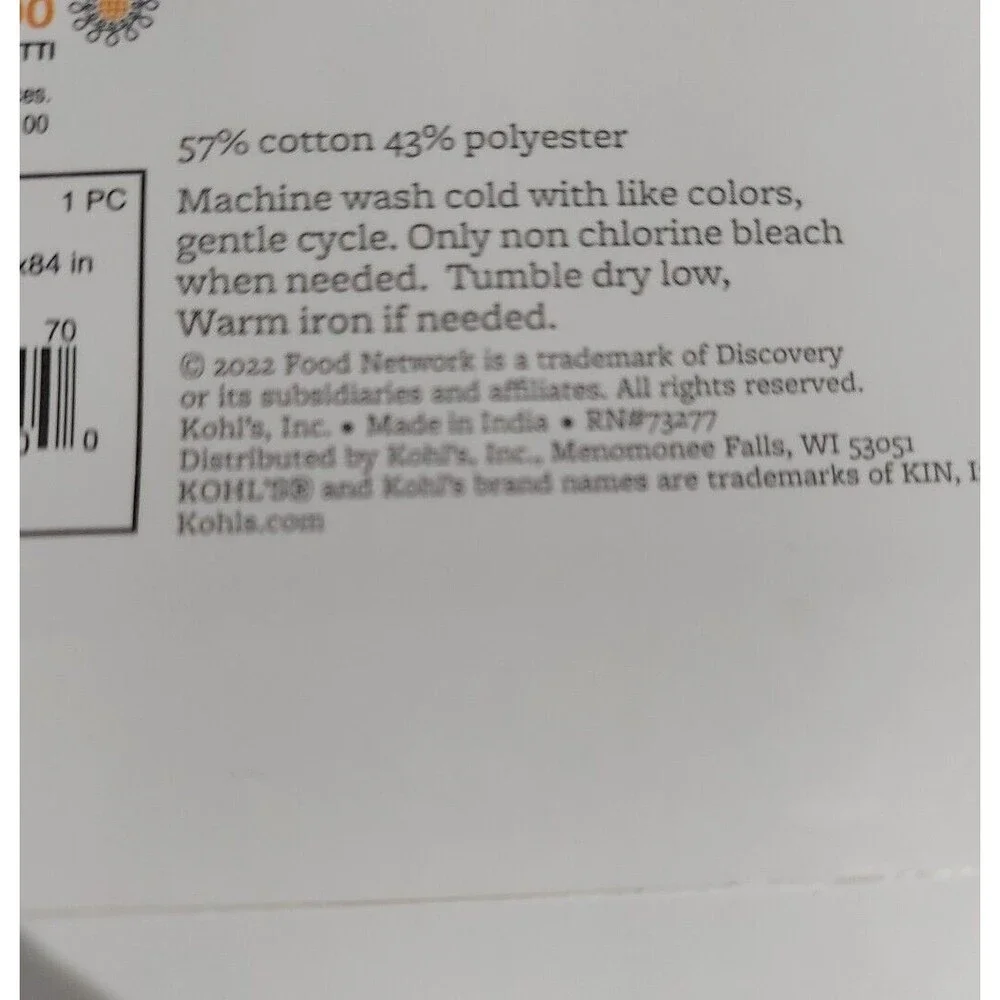 FOOD NETWORK Colorful Tablecloth OBLONG 60